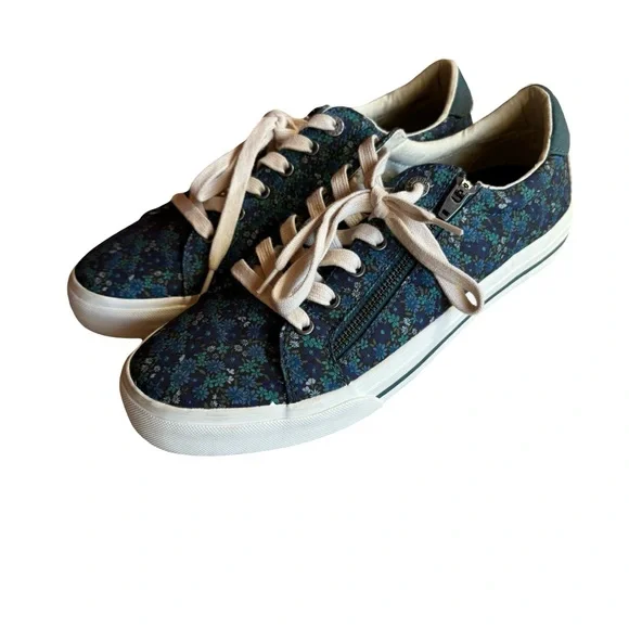 Taos Footwear Blue Floral Sneakers - Picture 1 of 11
